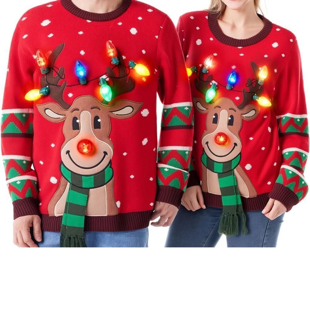 JOYIN Ugly Christmas Sweater Women/Men Couples, LED Light Up Christmas‎ Sweater